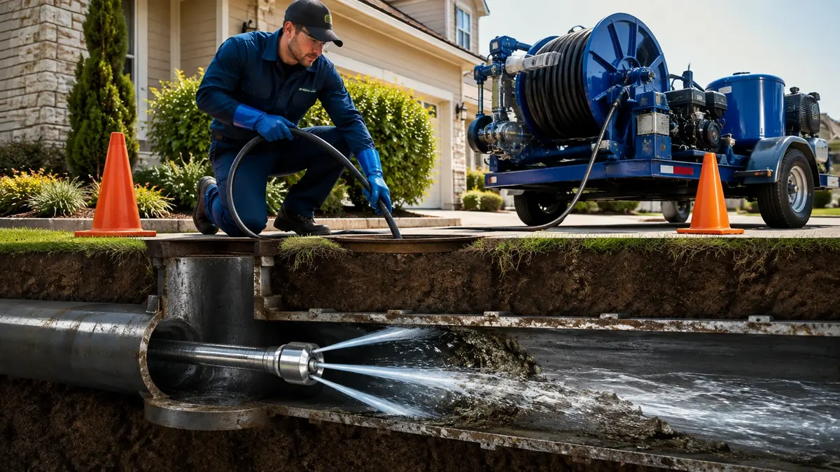 Main Sewer Line Hydro Jet Cleaning in Homeland